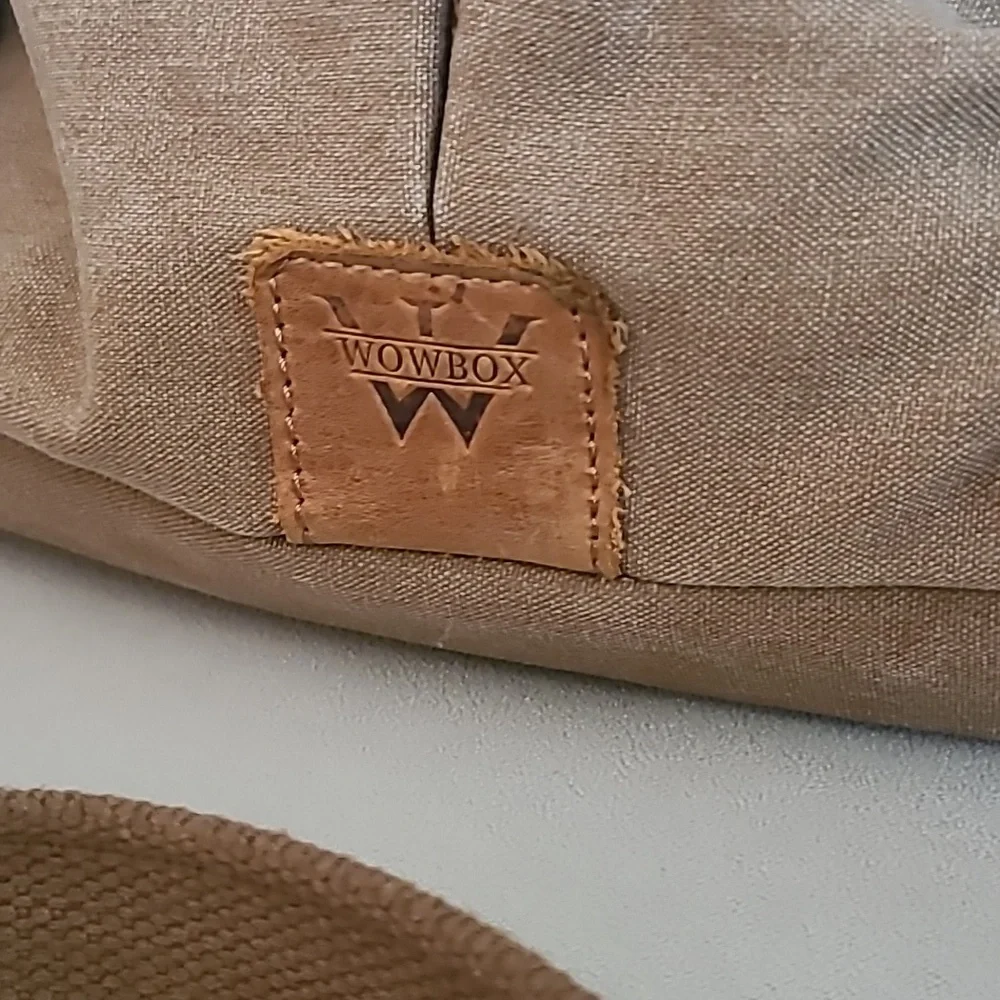 Brown Canvas and Leather Messenger Bag